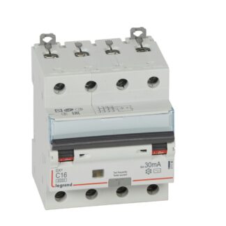 ДТЗ комбинирана DX3 4P 16A крива C 30mA тип AC 6kA 4 мод. 411186 Legrand