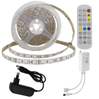 LED лента 5м RGB + Adapter + Bluetooth music + IR Controler + Remote 5050 MD 8w 12v 4329