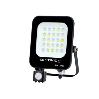 LED SMD Прожектор IP65 Черен Със Сензор 20w 2700K 5776 Optonica
