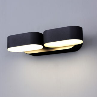 LED Стенен Осветител EPISTAR Черен 2*6w 4000K 7485 Optonica