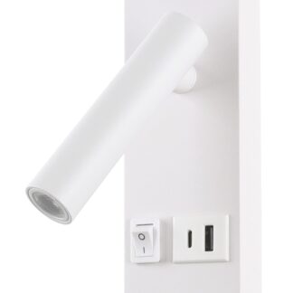 LED Cabinet Light 2W 3000K With ON/OFF-Switch + USB White 7591 Optonica