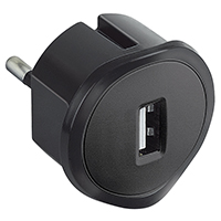 Зарядно за контакт USB тип A 1.5A 7.5W цвят черен 50681 Legrand