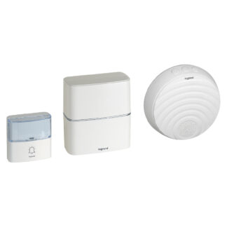Безжичен звънец с бутон Serenity + Comfort бял 220V IP54 30 мелодии 94272 Legrand