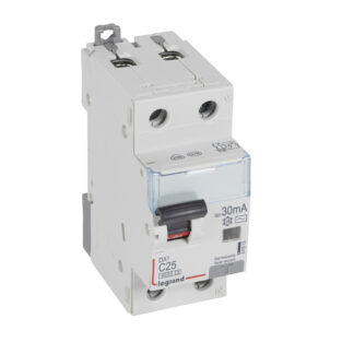 ДТЗ комбинирана DX3 1P+N 25A крива C 30mA тип AC 6kA 2 мод. 411015 Legrand