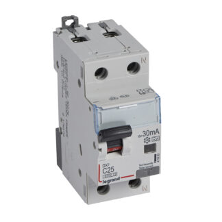 ДТЗ комбинирана DX3 1P+N 25A крива C 30mA тип A 10kA 2 мод. 411063 Legrand