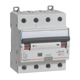 ДТЗ комбинирана DX3 4P 32A крива C 30mA тип AC 6kA 4 мод. 411189 Legrand