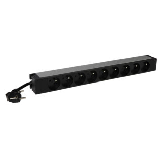 Разклонител PDU 19" 1U 9x ФРЕНСКИ стандарт, с кабел 3m и щепсел универсален 16A 646810 Legrand