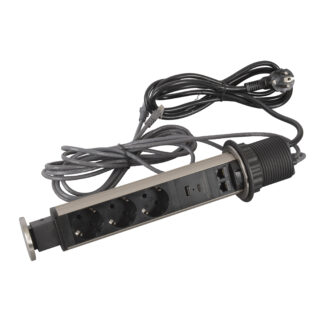 Мебелна колона Pop-Up, с контакти 3х шуко, 2х USB тип A+C, 2x RJ45 Cat.6 FTP, кабел 2m, Ø60mm 654975 Incara Tower Legrand