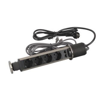 Мебелна колона Pop-Up, с контакти 4х шуко, 2x RJ45 Cat.6 FTP, кабел 2m, Ø60mm 654977 Incara Tower Legrand