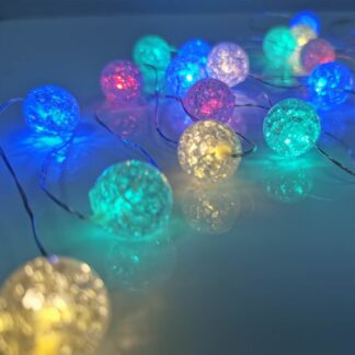 Декоративни коледни LED лампички с прозрачни топки 20 LED разноцветна светлина 2м IP20 X01203116 Aca Light