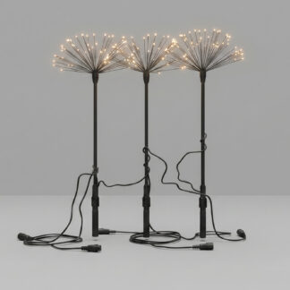Коледна LED декорация Глухарчета Комплект 3 броя Черни 81 LED IP44 XDANDELION Aca Light