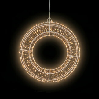Коледна LED декорация Светещ ореол Бял 40 см 960 LED IP44 XHALO40 Aca Light