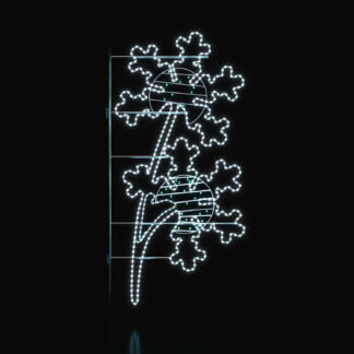 Коледна LED декорация за стълб Двойна снежинка 185 см 60 LED IP65 XPOLESNOFLAKE Aca Light