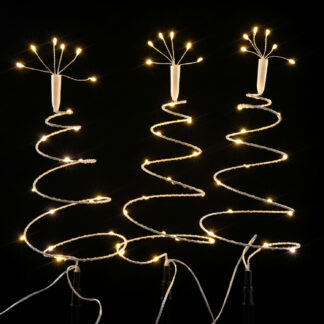Коледна LED декорация Спираловидни елхи Комплект 3 броя Бели 60 см 60 LED IP44 XSPIRALTREE Aca Light