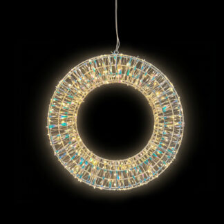 Коледен LED венец за стена Бял 40 см 400 LED IP44 XWALLWREATH Aca Light