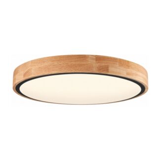 LED Осветително тяло 60W Черно/Дървено CCT + Дистанционно 12815 Optonica