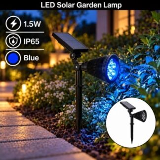 Соларна градинска LED лампа 1.5w Синя 70Lm IP65 9323 Optonica