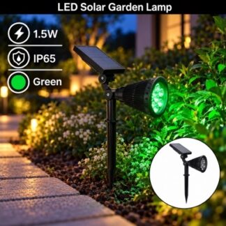 Соларна градинска LED лампа 1.5w Зелена 70Lm IP65 9324 Optonica